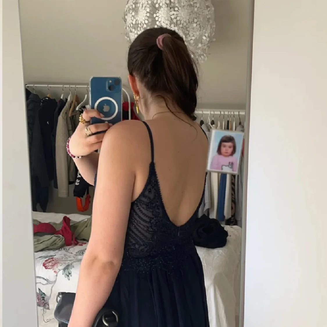 Mörkblå bal klänning  - 1