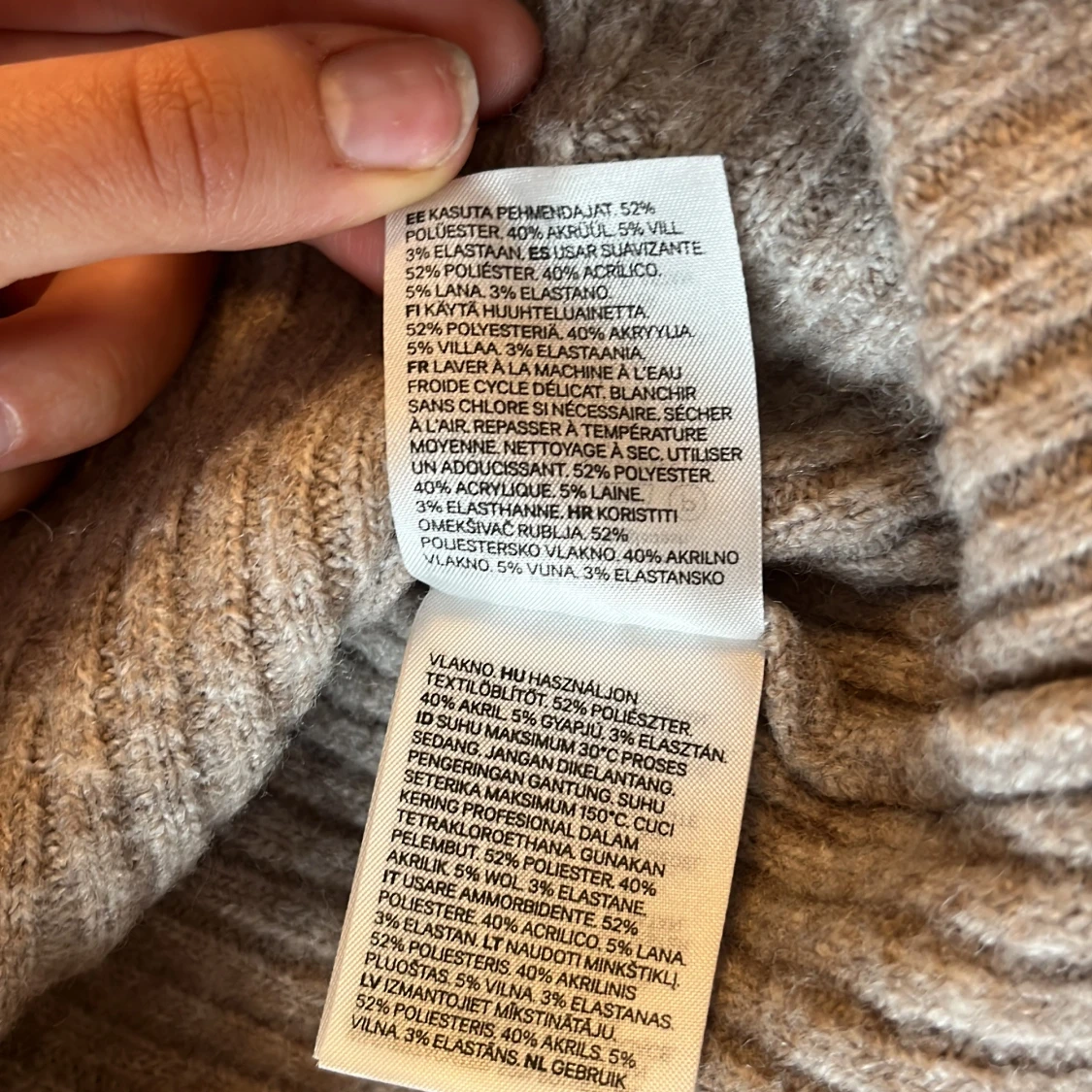 Beige ribbad offshoulder tröja från H&M - 4