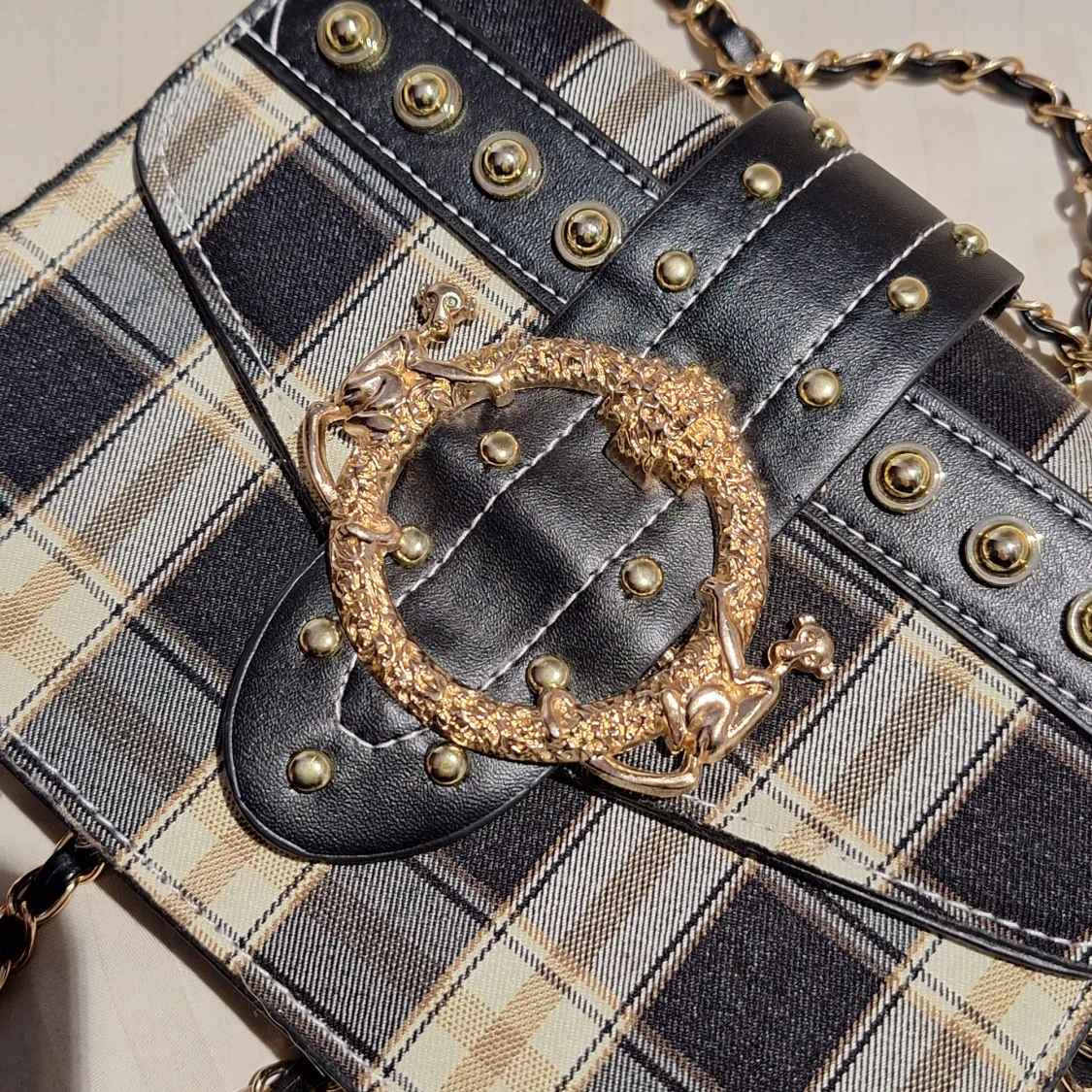 Liten rutig handväska  - 2