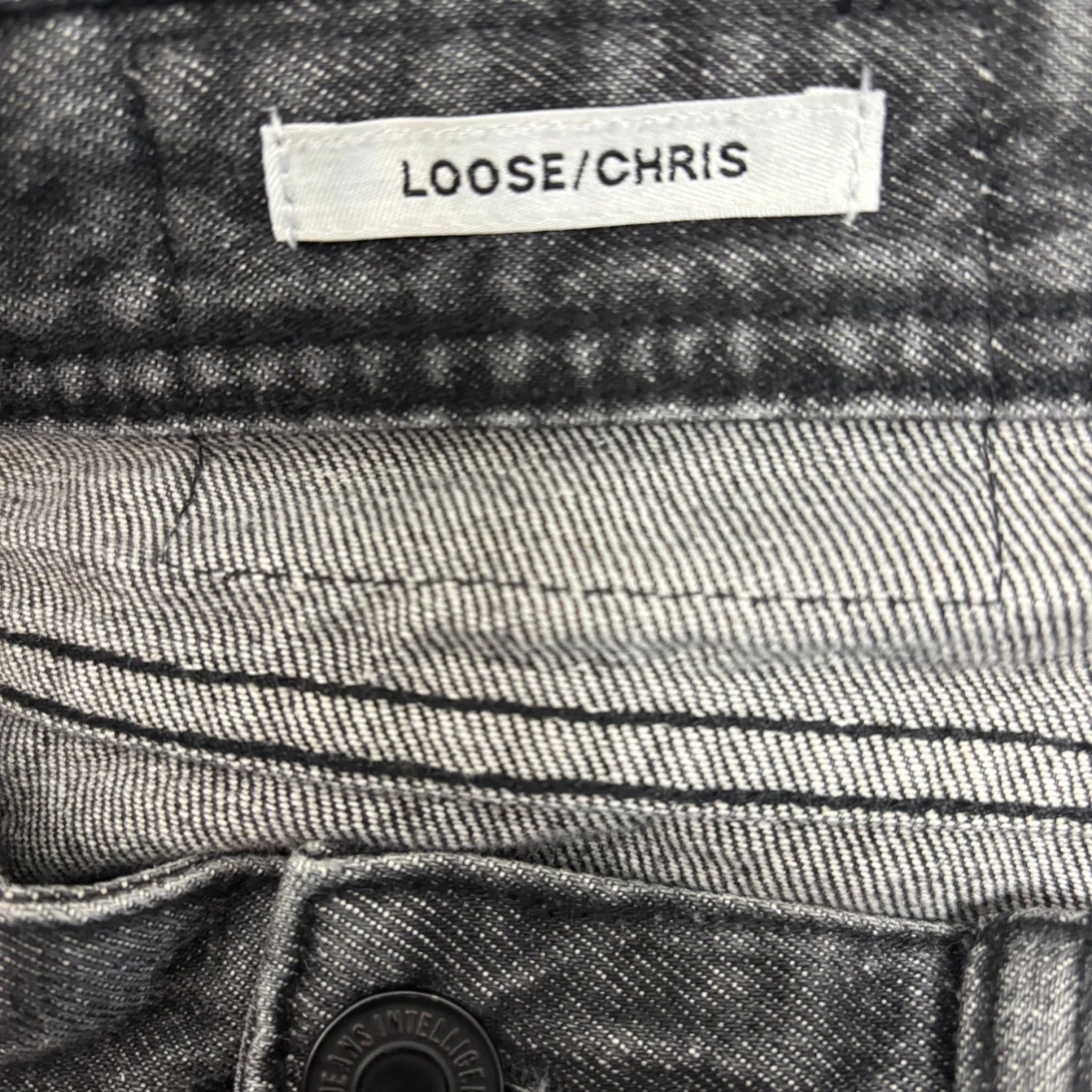 Grå svarta jeansbyxor Loose/Chris - 2