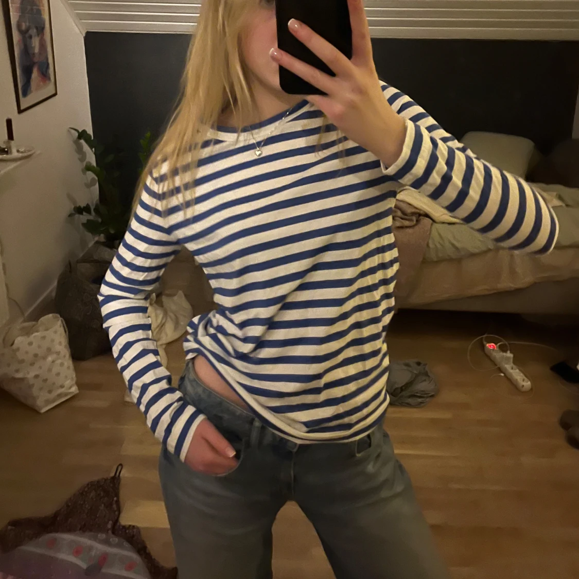 Randig långärmad tröja