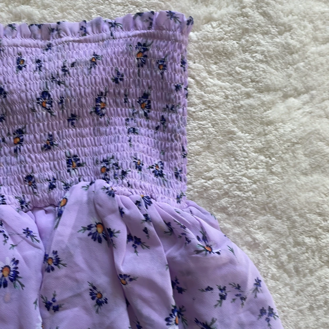 Lila blommig tubtopp-kjol - 1