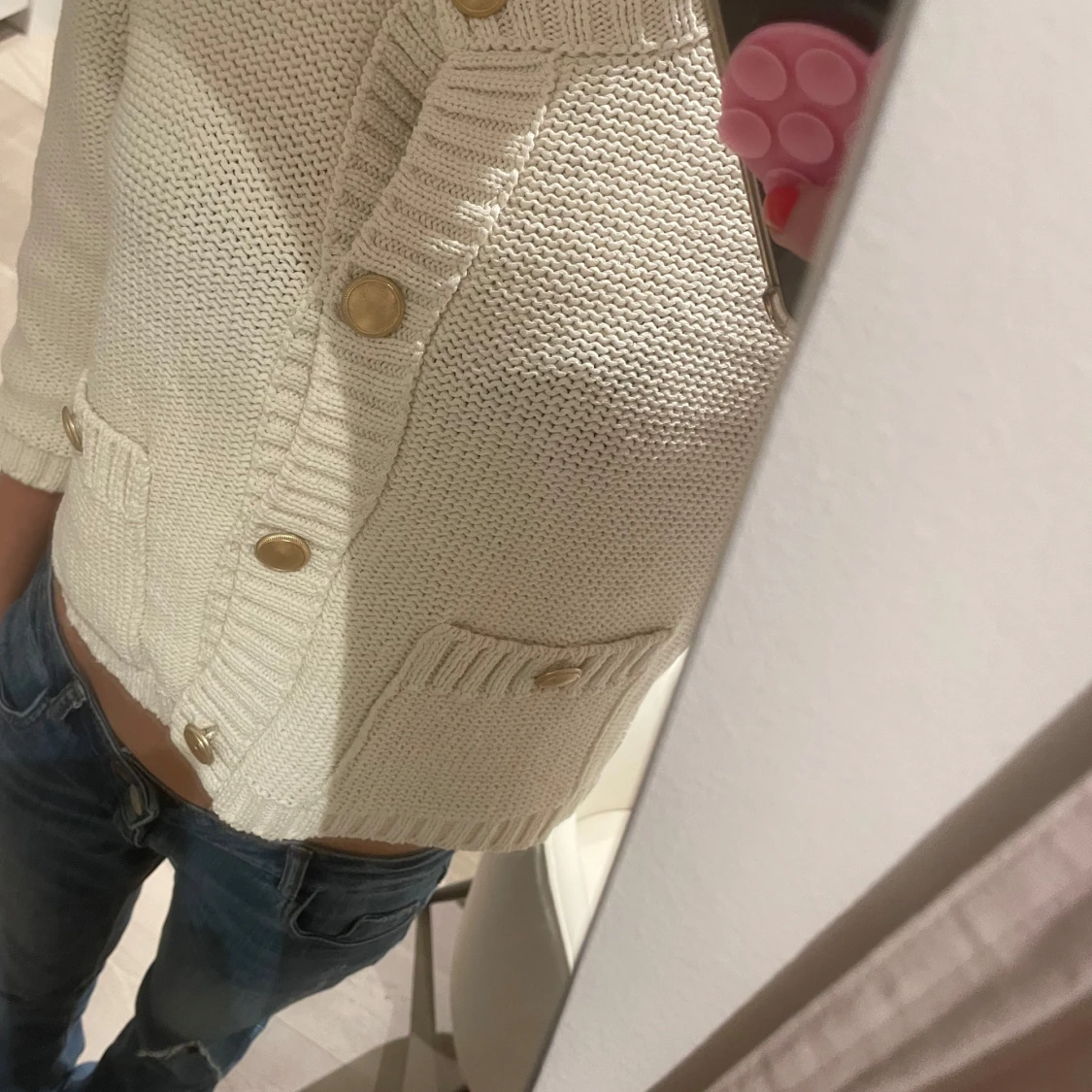 Vit stickad kofta från Zara (LAPP KVAR)
