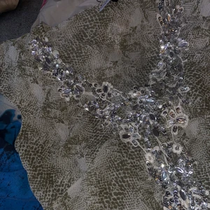 Mönstrad blus/linne med paljettdetaljer - Stl S