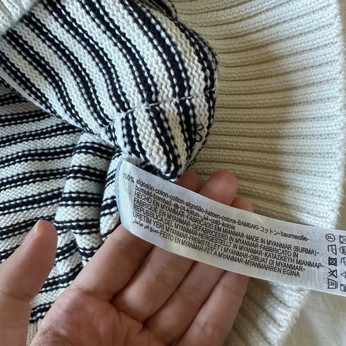 stickad randig väst - 90