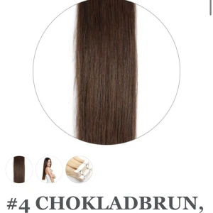 Tejp löshår - 40 cm tejp löshår i färgen chokladbrunt, har aldrig använt har bara tvättat de så är i nyskick.