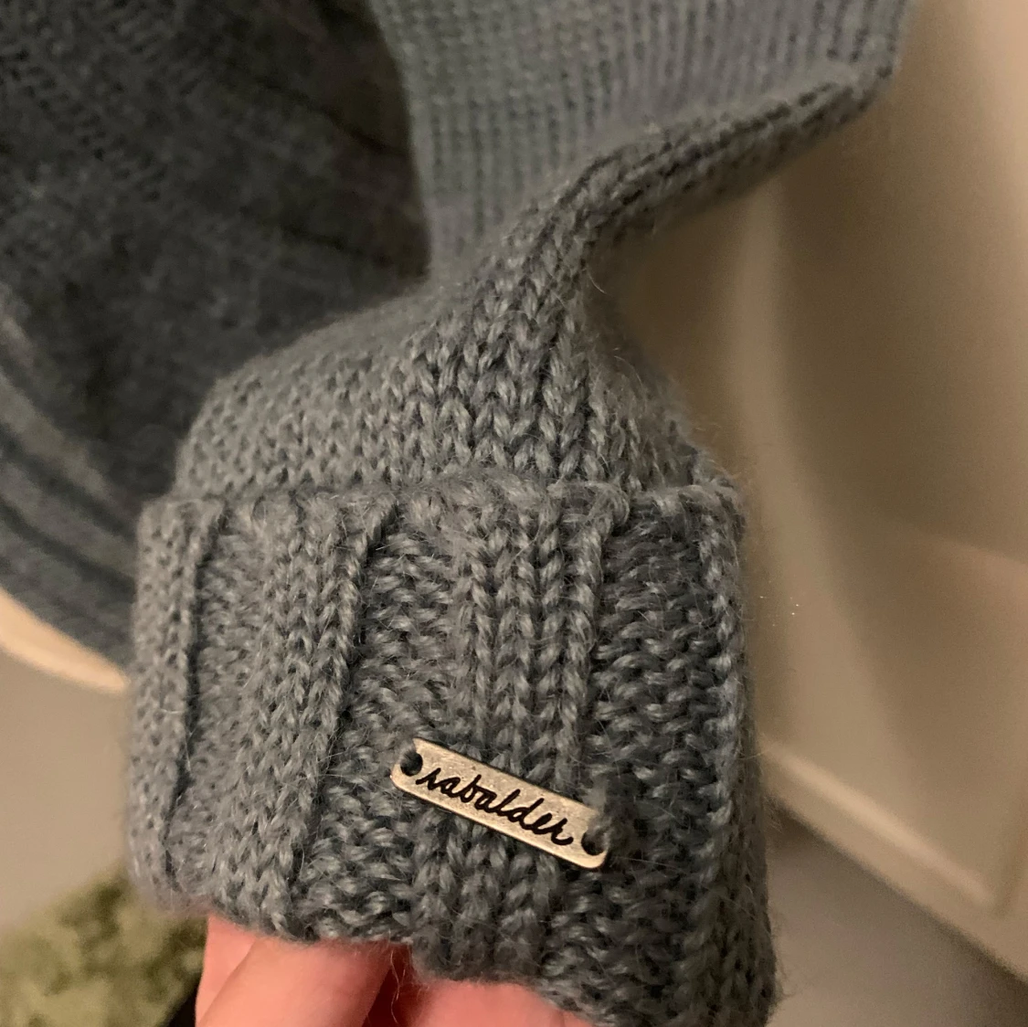 Grå/blå stickad kofta från Rabalder - 3