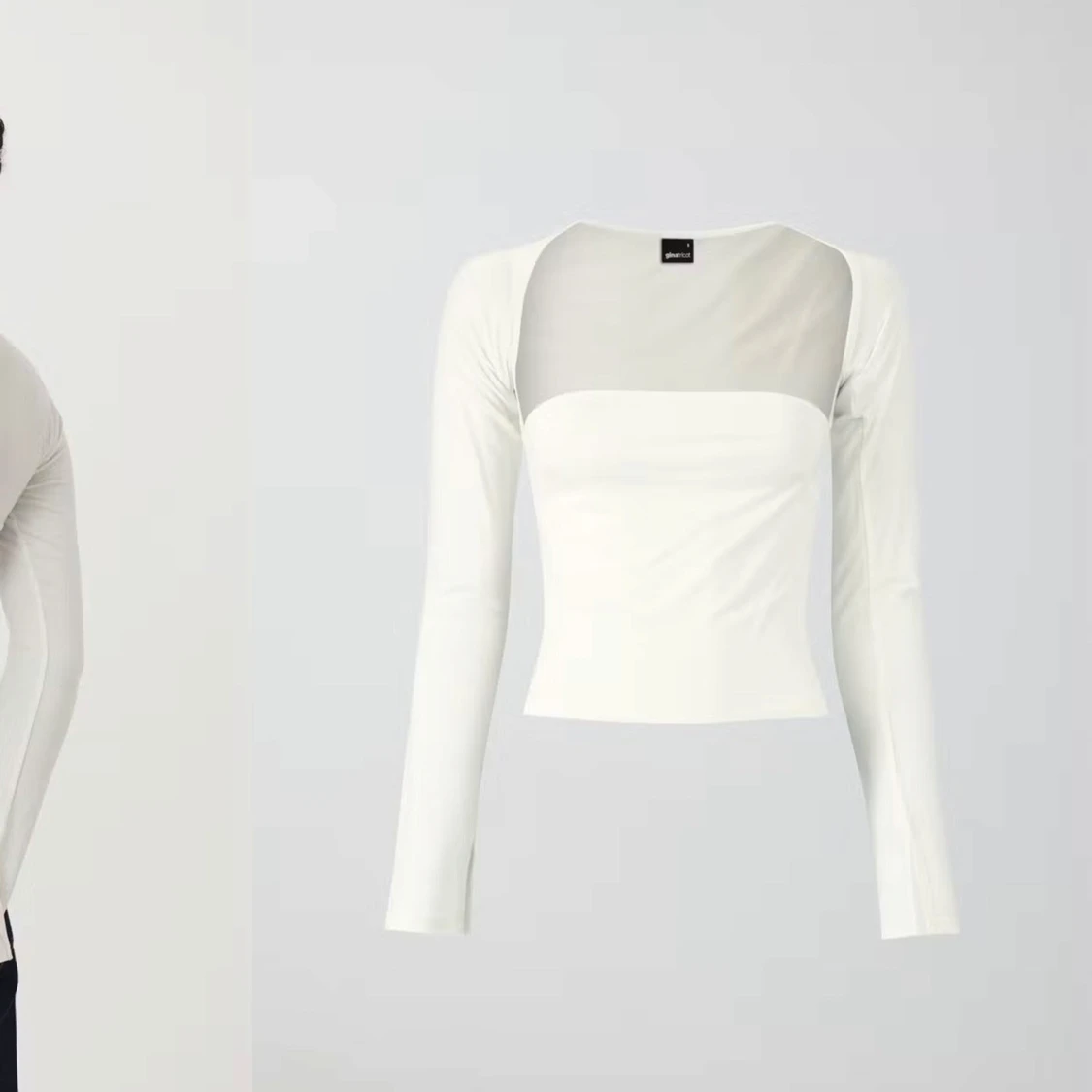 Vit långärmad topp - 2