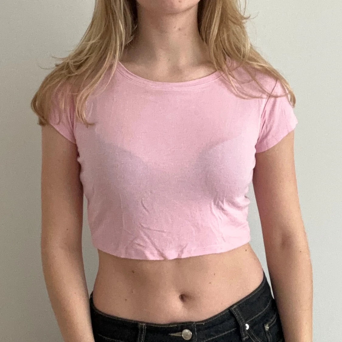 Rosa croppad t-shirt
