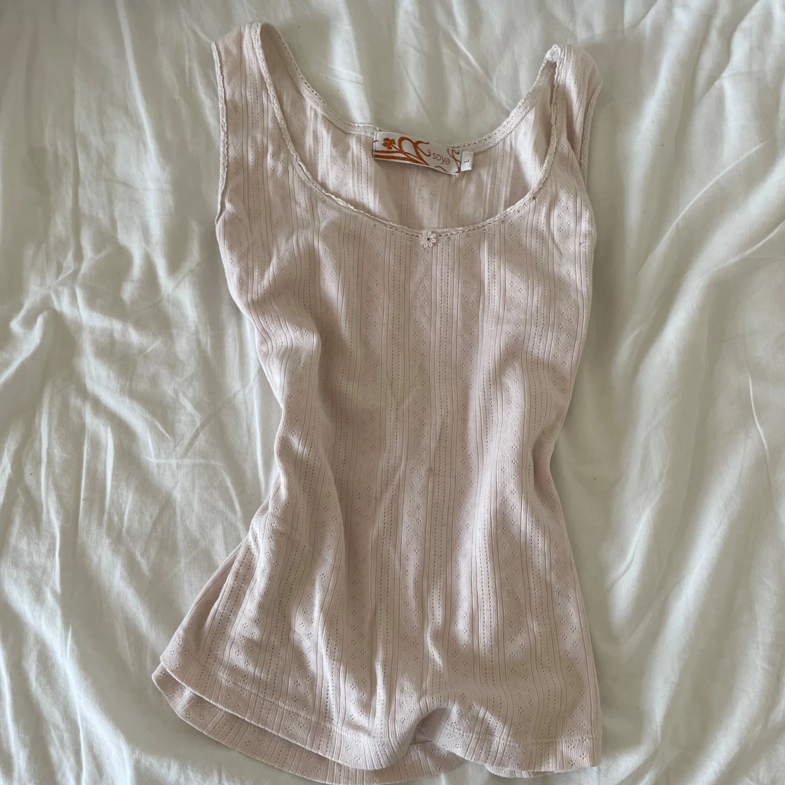 Beige ribbad linne från Odd Molly