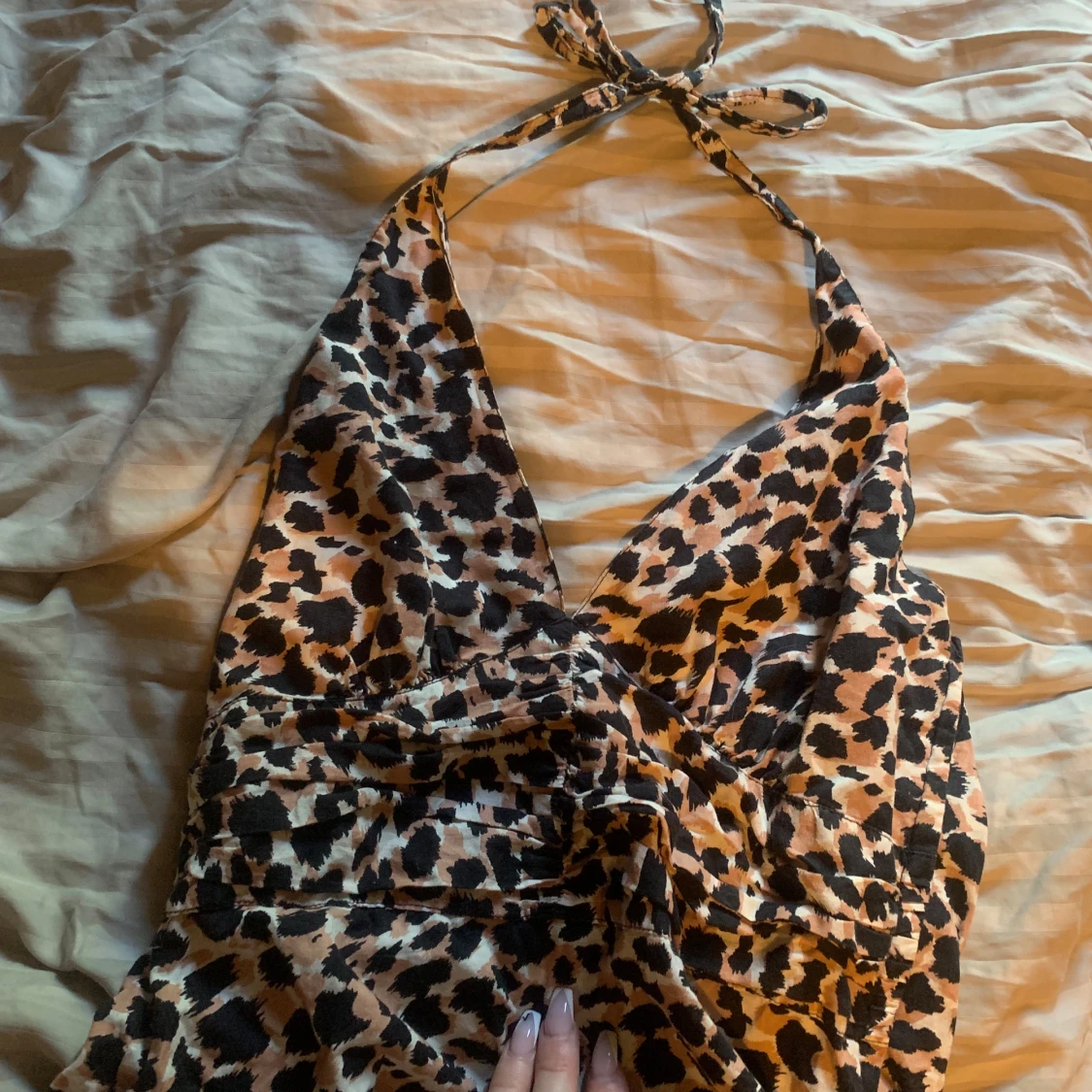 Gullig Leopard mini klänning  - 90