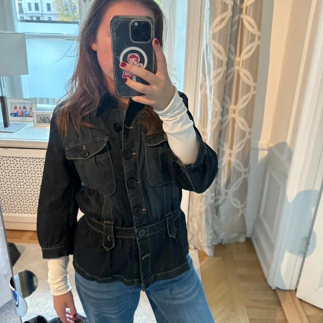 Trekvarsärmad jeans jacka  - 91