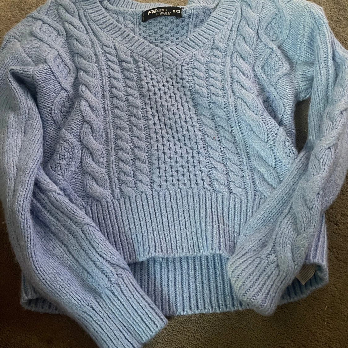 Ljusblå stickad tröja från Primark - 90