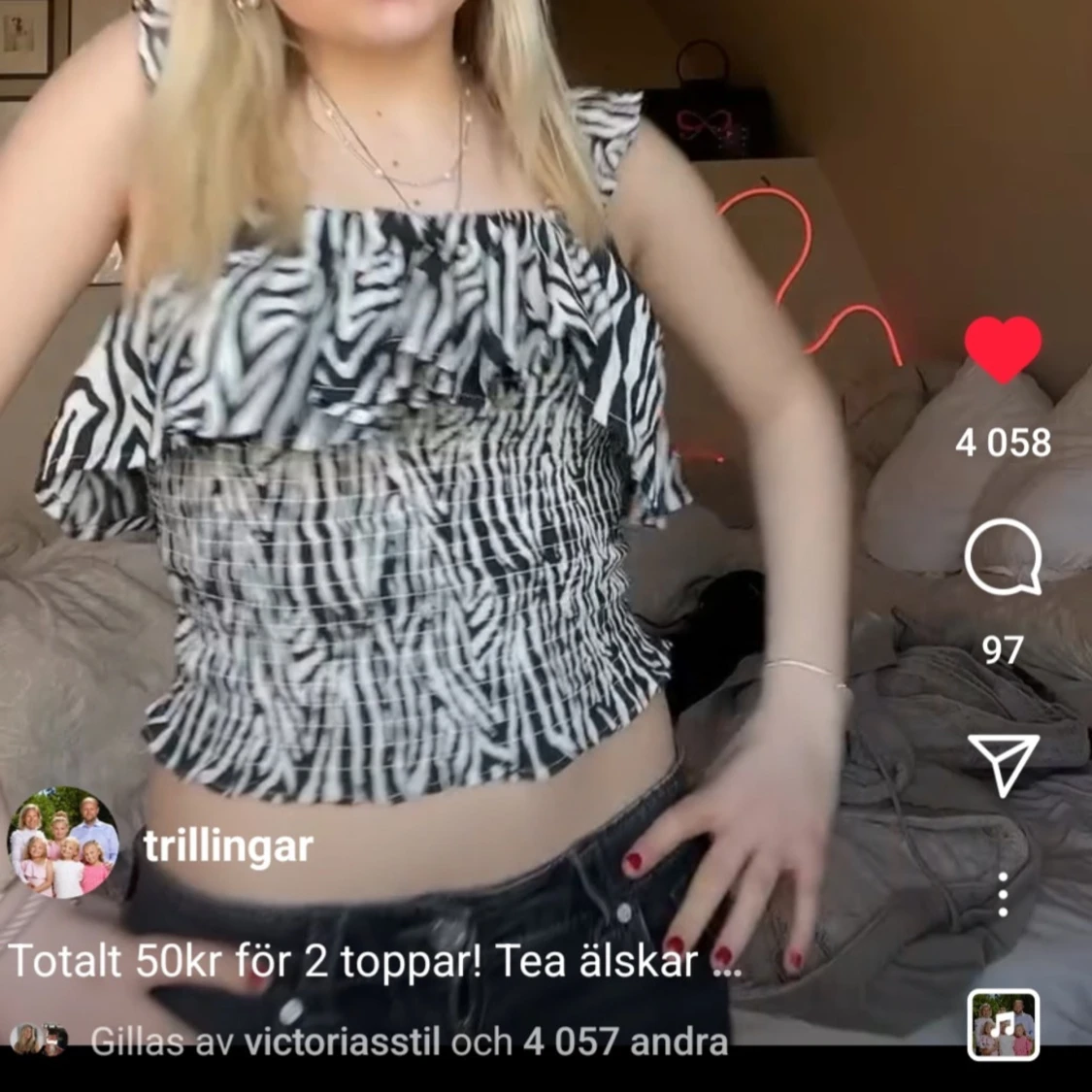 Zebra printad tröja