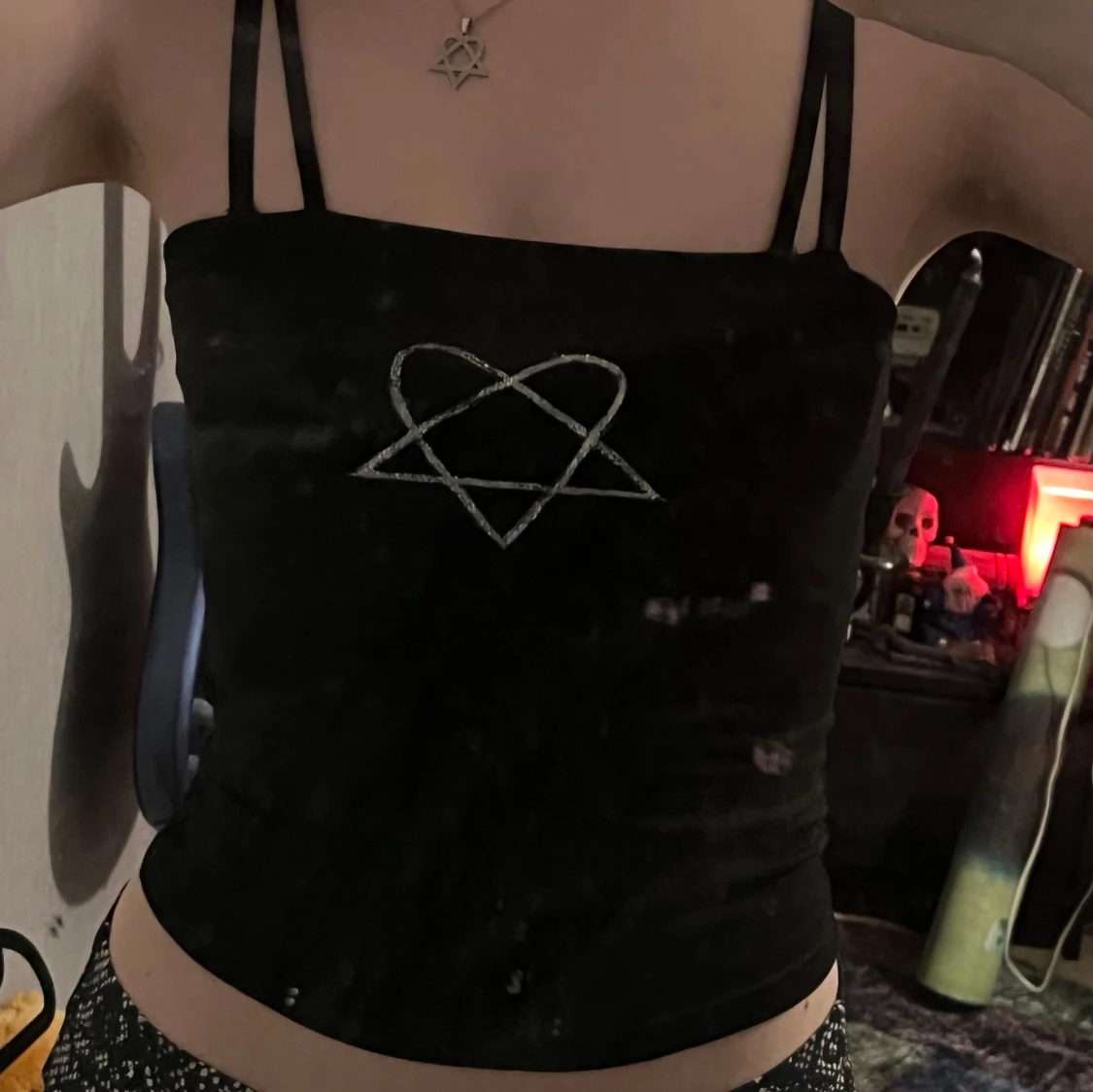 heartagram svart linne - 90