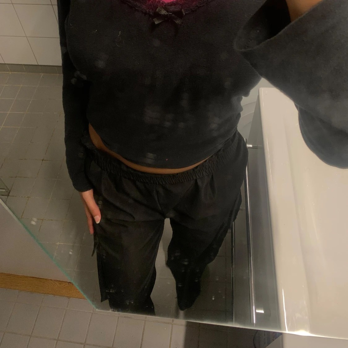 Svarta cargo byxor - 90