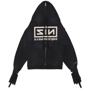 Project G/R - Project G/R Zygon pre distressed zip up hoodie with detachable gloves 