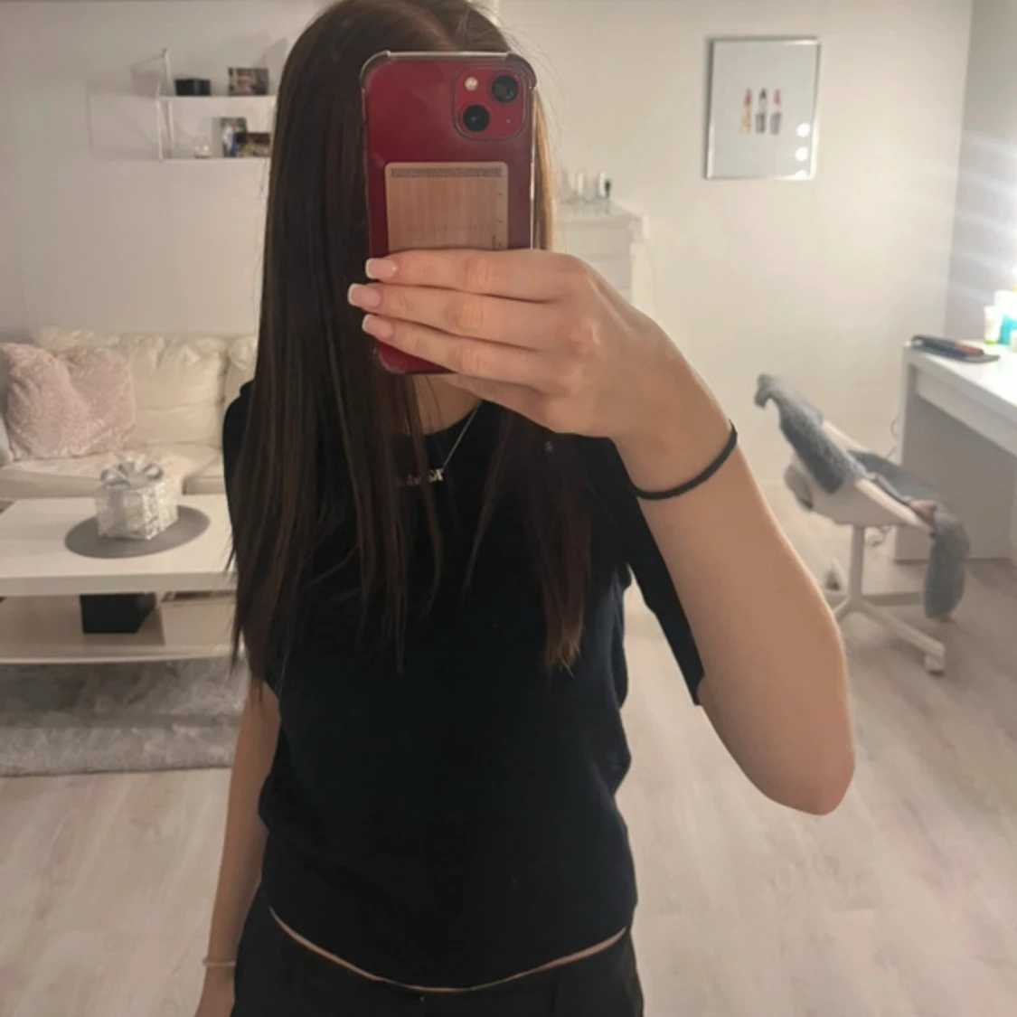 Svart kortärmad topp