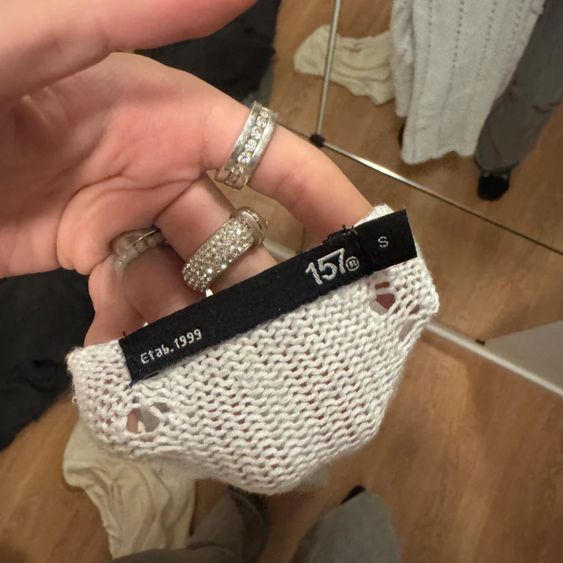 Vit stickad tröja från lager  - 92