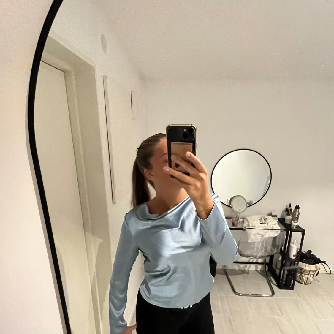 Satin topp blå 💙 - 90