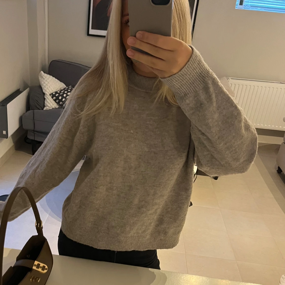 Begie stickad tröja - 90