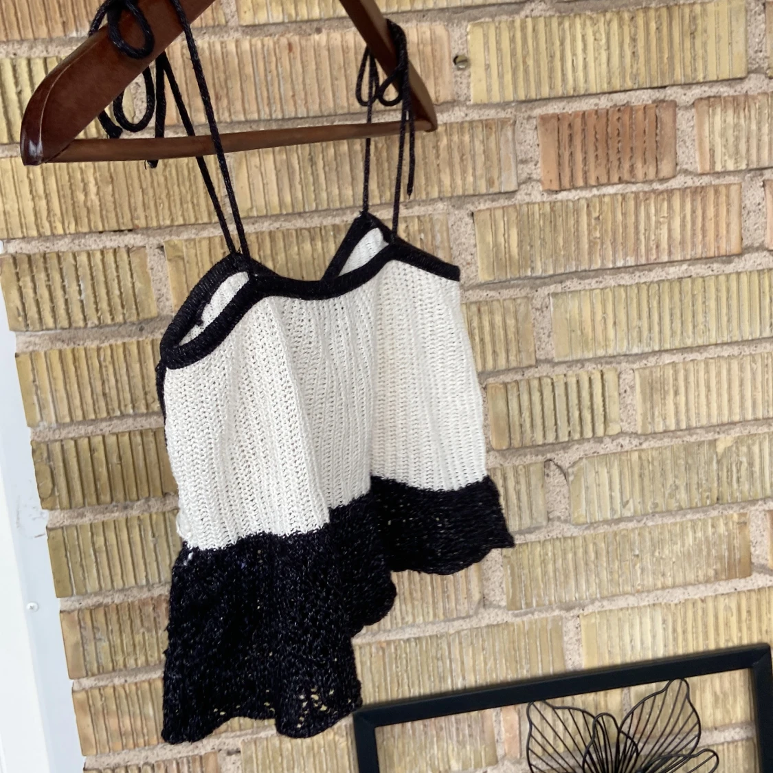 Svart och vit stickad topp från Zara - 91