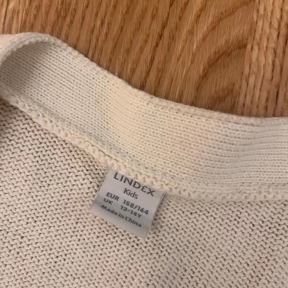 Vit kabelstickad kofta 158/164 - 91