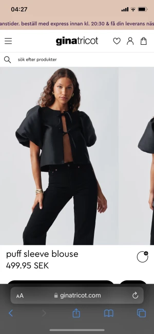 Puff ärmad topp - Säljer denna otroligt vackra topp i silke. Den är endast använd 1 gång i cirka 4 timmar. Inga skador och syns inte att den blivit använd. Inköpt för 499 och säljer för 300. Pris går alltid att diskutera🥰hör av dig vid frågor eller fler bilder! 