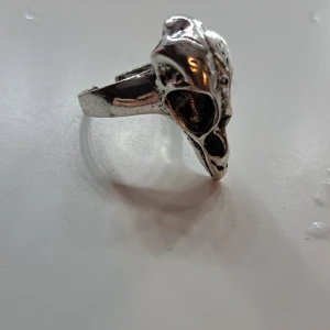Silverfärgad ring med dödskallemotiv - Unik och cool ring i silverfärg med ett detaljerat dödskallemotiv. Perfekt för att ge din stil en edgy touch. Passar både till vardags och speciella tillfällen. PRISET KAN DISKUTERAS