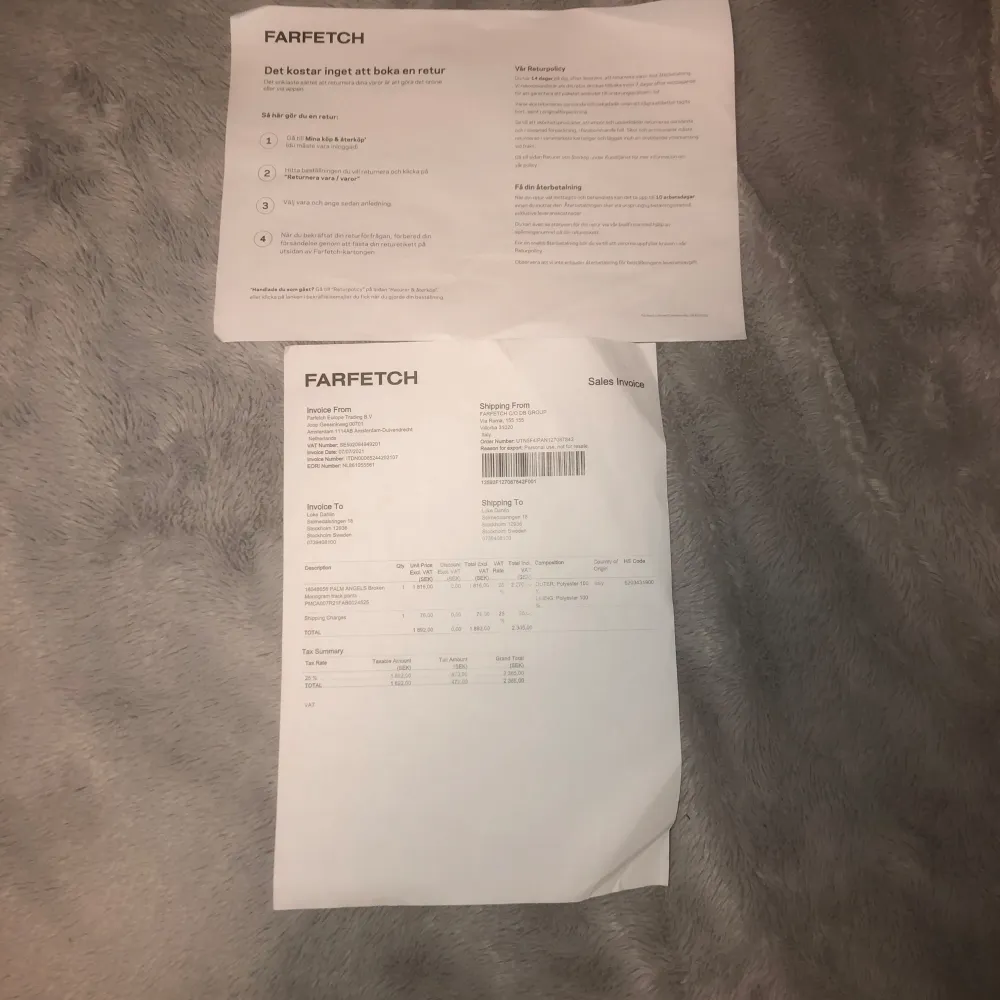 Oanvända ( köpte fel storlek )Snygga byxor från palm angels med kvitto och orginal förpackning. Köpta för 2365kr. Farkut & Housut.