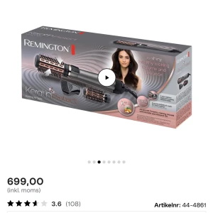 Remington Keratin Protect roterande varmluftsborste - Säljer en Remington Keratin Protect roterande varmluftsborste med flera tillbehör för att skapa volym och glans. Inkluderar olika borsthuvuden och en kam för styling. Perfekt för att få salongskänsla hemma!      Testad 1 gång!! 