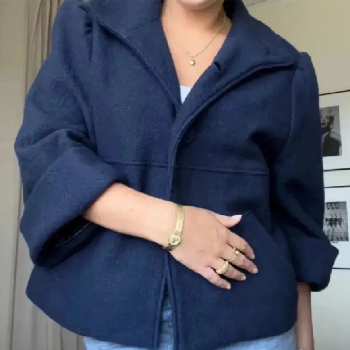 trekvartsärmad kappa - 90