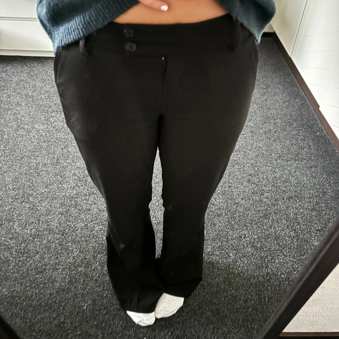 Low-waisted kostymbyxor  - 90