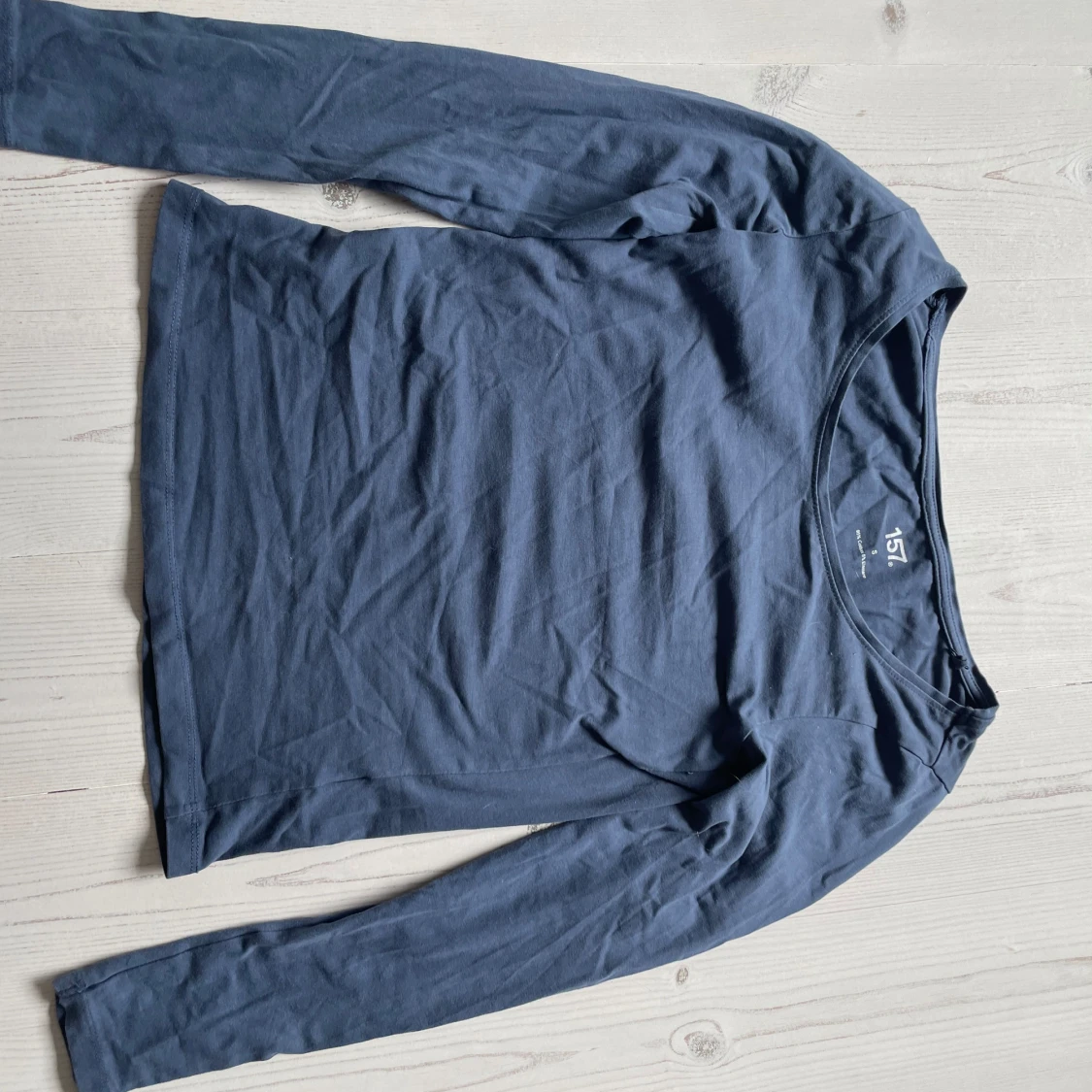 Marinblå långärmad tröja  - 1