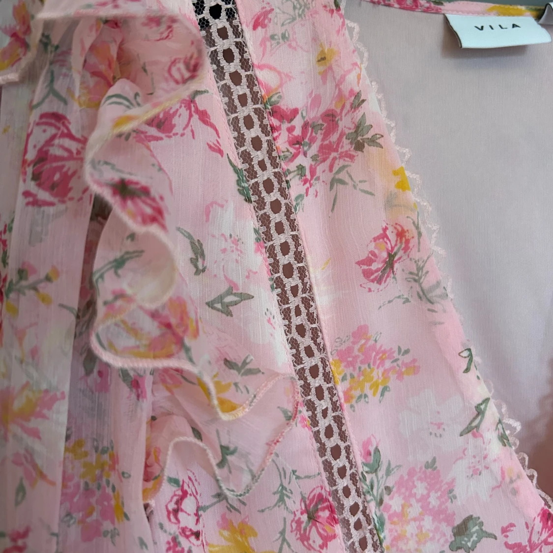 Super söt rosa blom klänning - 90