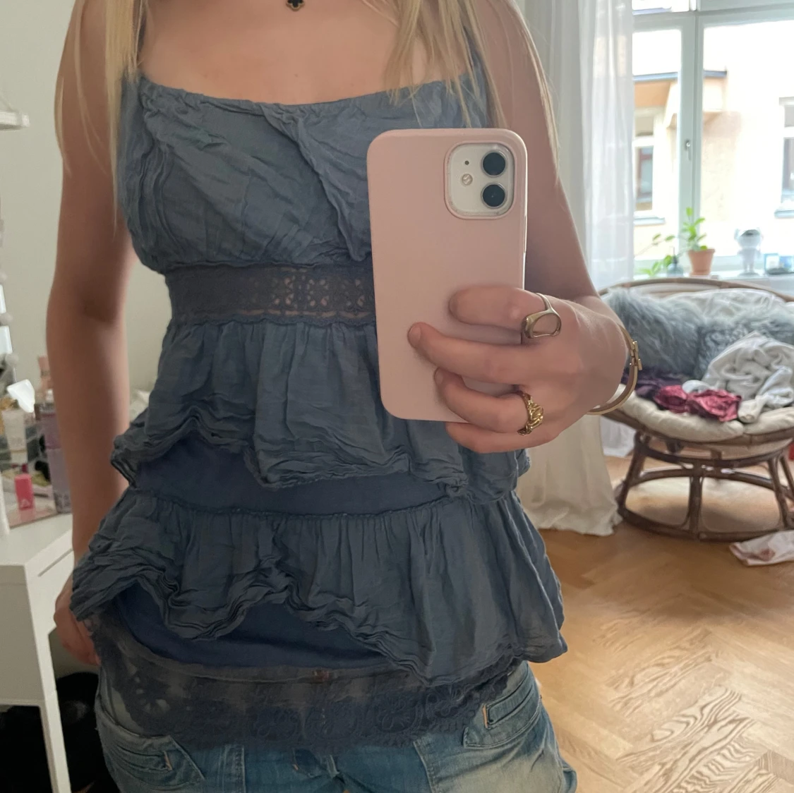 Volangtopp med spets - 90