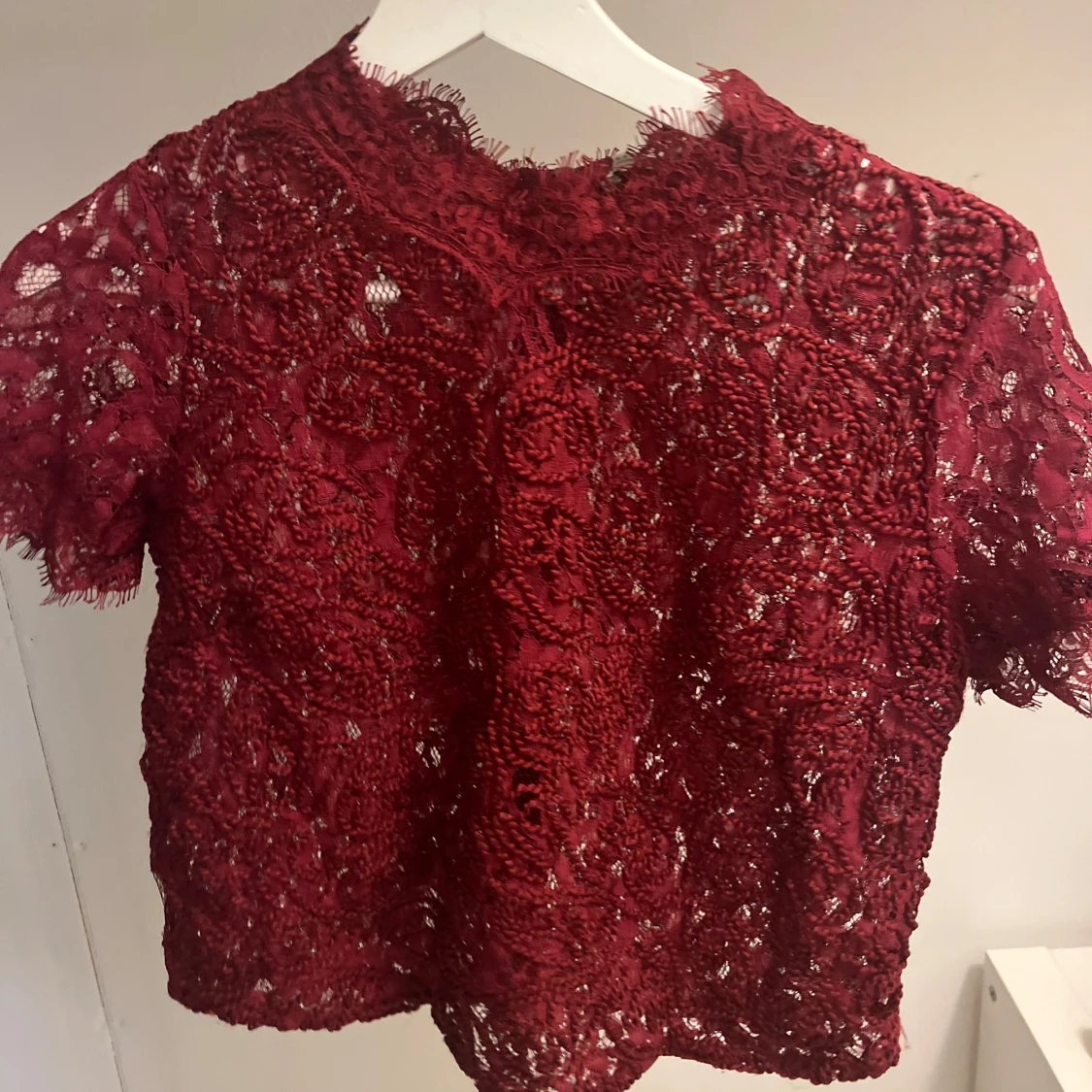 Vinröd spetsblus - 2