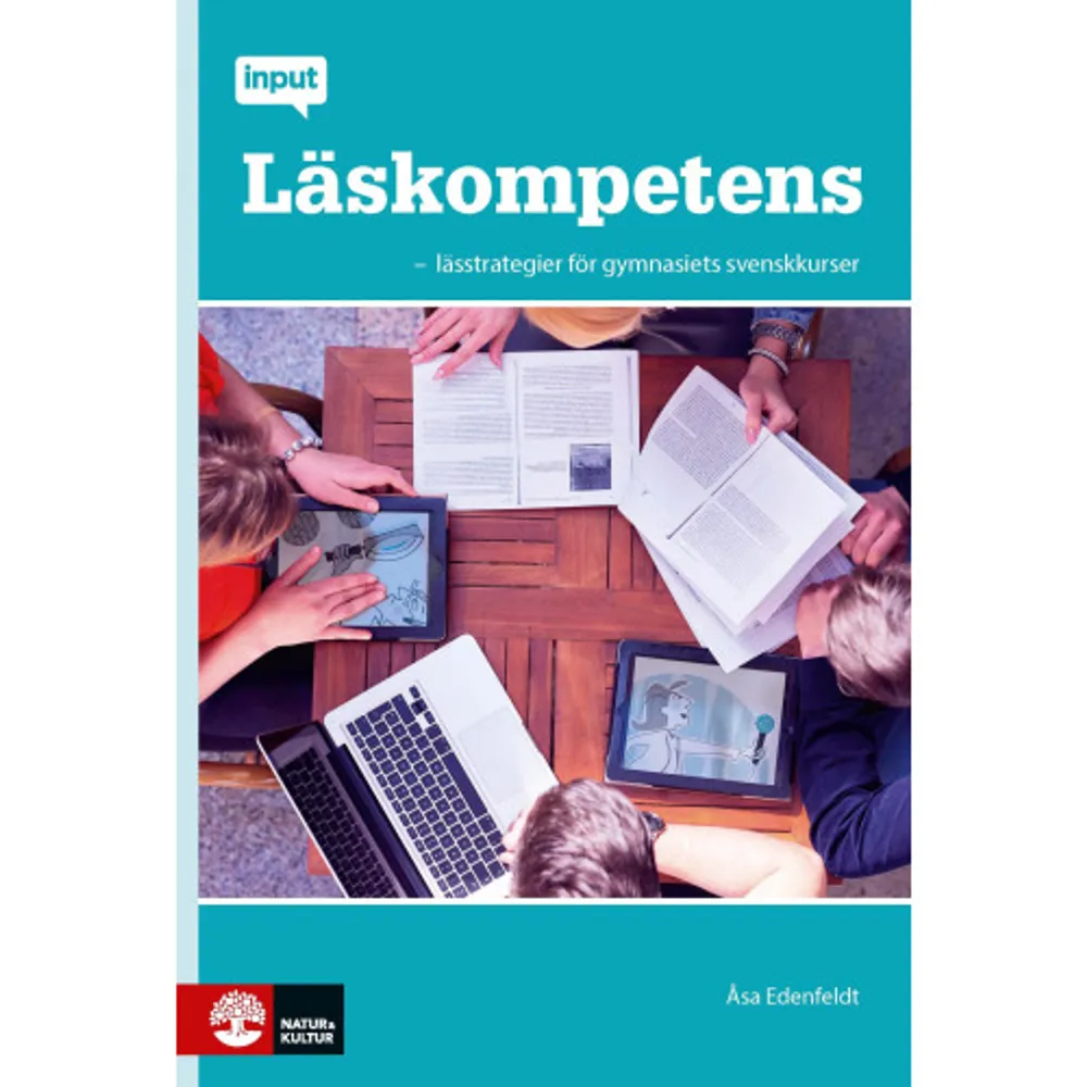 Boken utgår huvudsakligen ifrån den reciproka modellen för läsundervisning. Strategierna att förutspå, att ställa frågor, att reda ut och att sammanfatta utgör därmed centrala delar i boken. Men du får också en teoretisk grund och praktiska exempel på hur du kan arbeta med gemensam läsning och med digital läskompetens i klassrummet. Inte minst får du inspiration och verktyg för att få dina elever att utveckla sin metakognitiva förmåga och lära sig att kontrollera sin egen läsförståelse. Författaren och läraren Åsa Edenfeldt knyter samman teori och praktik, och visar genom konkreta och inspirerande klassrumsexempel hur du kan arbeta med lässtrategier i svenskundervisningen. Läskompetens riktar sig i första hand till dig som arbetar som svensklärare på gymnasiet. Klassrumsexemplen utgår ifrån kurserna Svenska 1, 2 och 3, men även du som arbetar som svensklärare på andra stadier kommer att finna mycket inspiration till din undervisning. Du får exempel på hur du kan:* Undervisa i lässtrategierna att förutspå, att ställa frågor, att reda ut och att sammanfatta* Arbeta med läsning av såväl skönlitterära texter som faktatexter* Stötta eleverna att utveckla sin digitala läskompetens* Organisera gemensam läsning i klassrummet* Arbeta med att utveckla dina eleverna metakognitiva förmåga    Format Häftad   Omfång 222 sidor   Språk Svenska   Förlag Natur & Kultur Läromedel och Akademi   Utgivningsdatum 2016-08-18   ISBN 9789127445581  . Böcker.