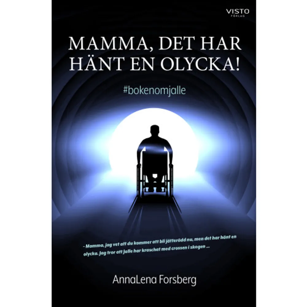 Mamma, det har hänt en olycka! Så börjar samtalet där jag får veta att min yngste son, Jalle, har kraschat med crossen i skogen. Det är hans storasyster som ringer och hon har panik. Han ringde till pappa och han bara skrek. Det här är början på en lång, plågsam och ibland tröstlös kamp för att rädda Jalles liv och hans skadade ben. Ingen vet hur det kommer att sluta, inte ens läkarna som kämpar med de komplicerade skadorna. AnnaLena Forsberg, författare och mamma till Jalle, beskriver en situation som är lika hjärtskärande som hoppfull. Berättelsen om Jalles olycka är familjens historia om trauma, sorg och om att komma tillbaka igen, mot alla odds. När du köper en bok skänker jag 20 kronor till Stiftelsen Min stora dag. De gav Jalle stöd och uppmuntran under en mycket svår tid i hans liv. Fler barn behöver deras omsorger och det här är mitt sätt att bidra och visa min tacksamhet mot organisationen.  