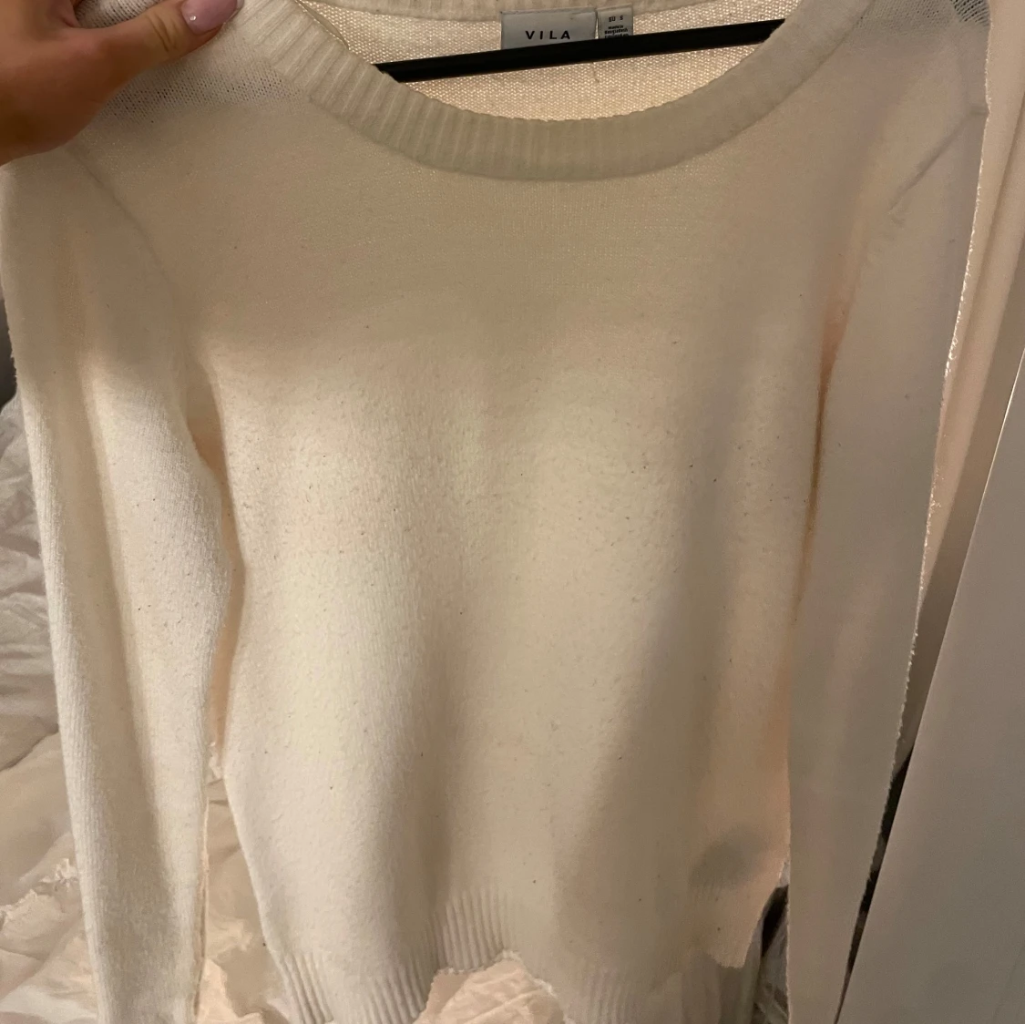 Vit stickad tröja från VILA