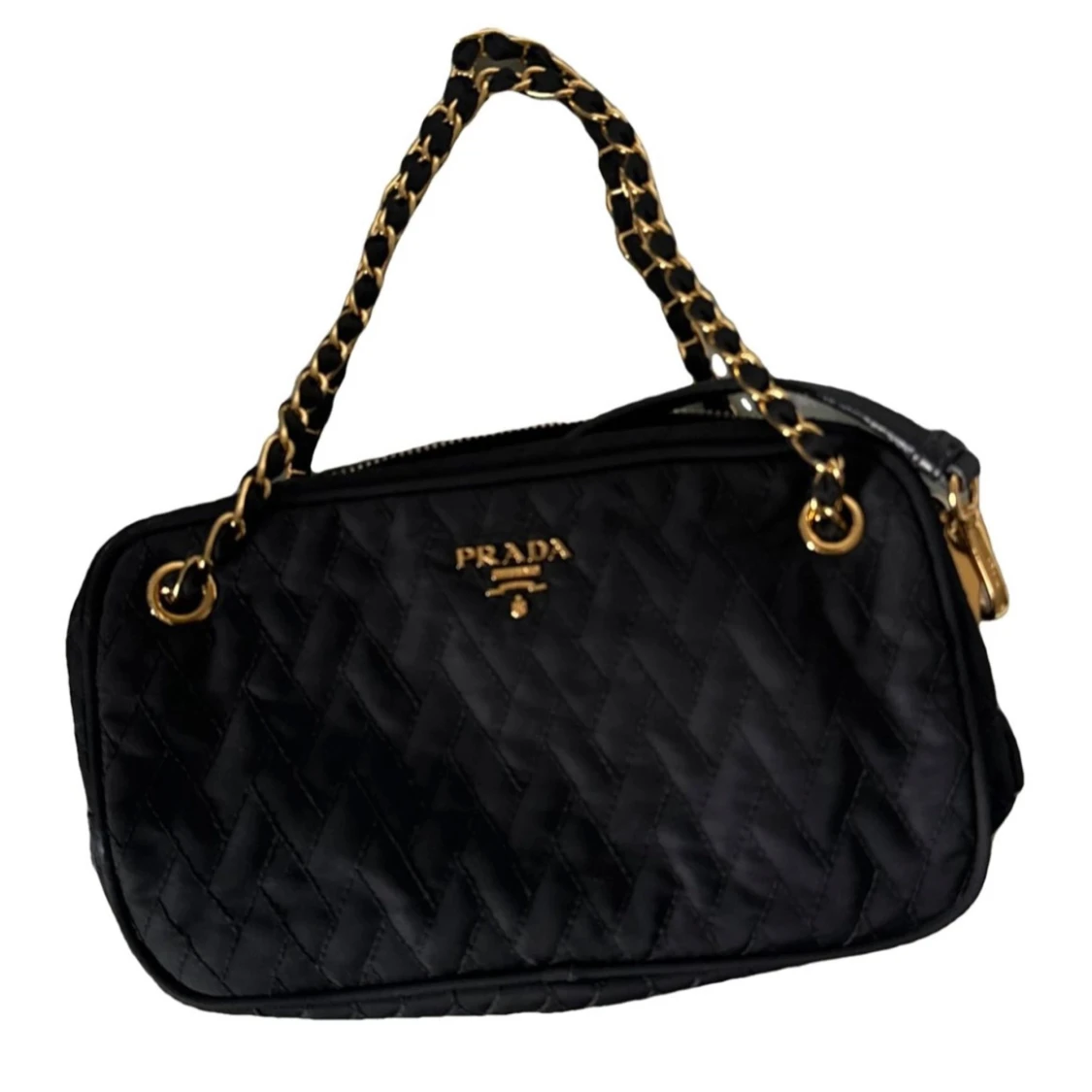 Svart quiltad väska från Prada