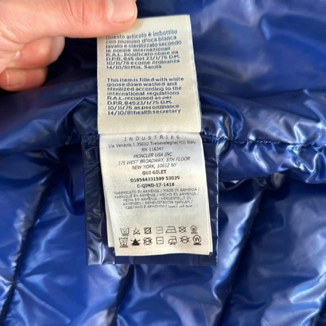 Blå dunväst från Moncler - 2