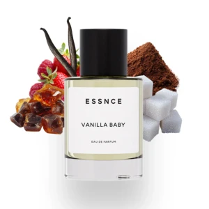 Vanilla Baby Eau de Parfum från Essnce - Vanilla Baby från Essnce är en söt, sensuell och varm parfym med tydliga inslag av bland annat vanilj, jordgubb, röda bär, amber, mysk, trä kakao, socker och mandarin. Den passar extra bra om du tidigare tyckt om dofter som Absolu Vanilla, Vanilla Sass’, I am vanilla, Carashmellow samt Billie Eilish parfym Eilish EDP. Har sprayat max 5 sprut, den är alltså som ny <3