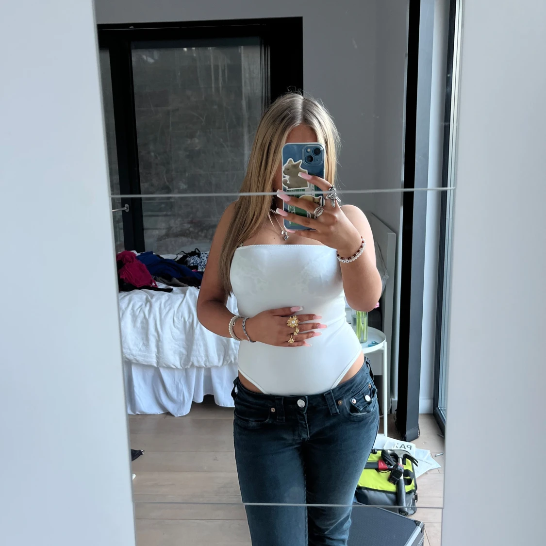 Vit axelbandslös tubtopp - 1