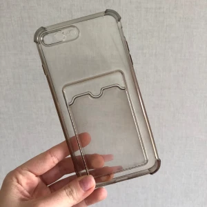 Transparent mobilskal med kortfack - ❗️SKRIV TILL MIG VID KÖP❗️Säljer en transparent mobilskal med inbyggt kortfack på baksidan. Till IPhone 7/8 plus. Använt få gånger. 