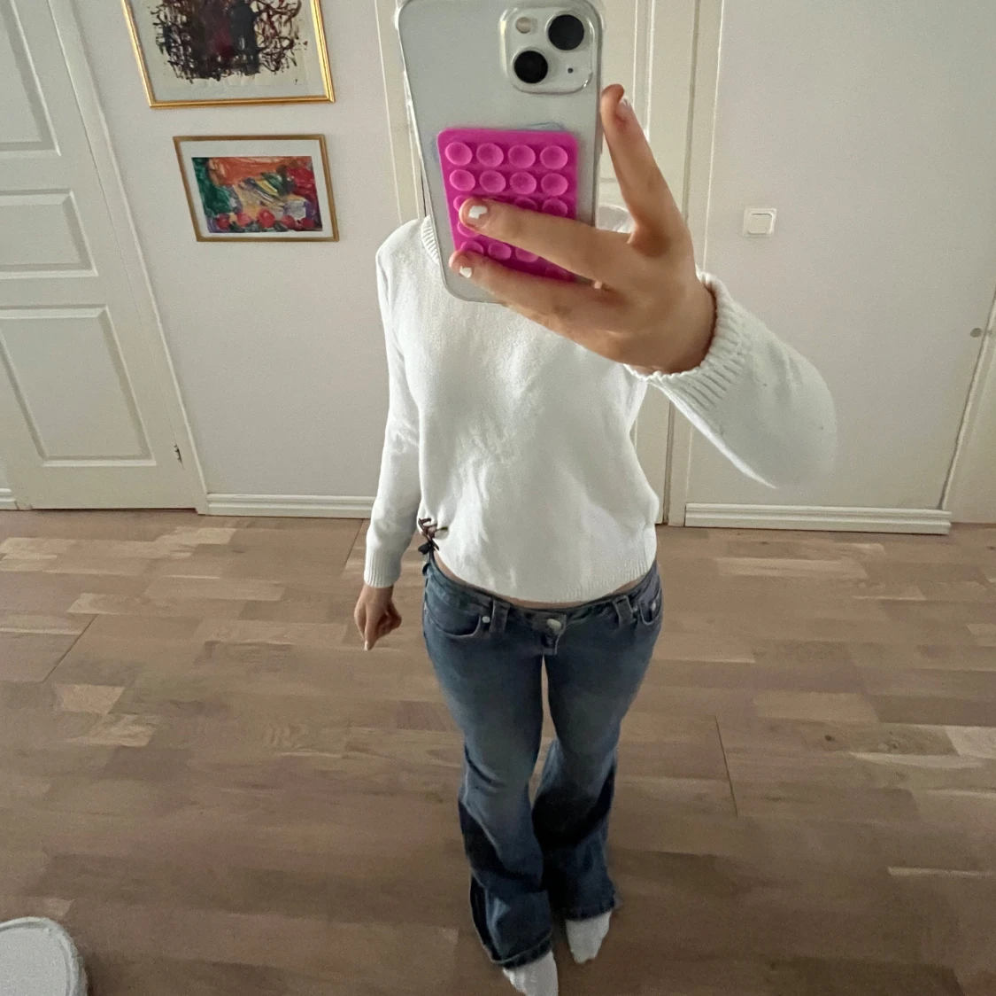 Vit stickad tröja från VILA - 2