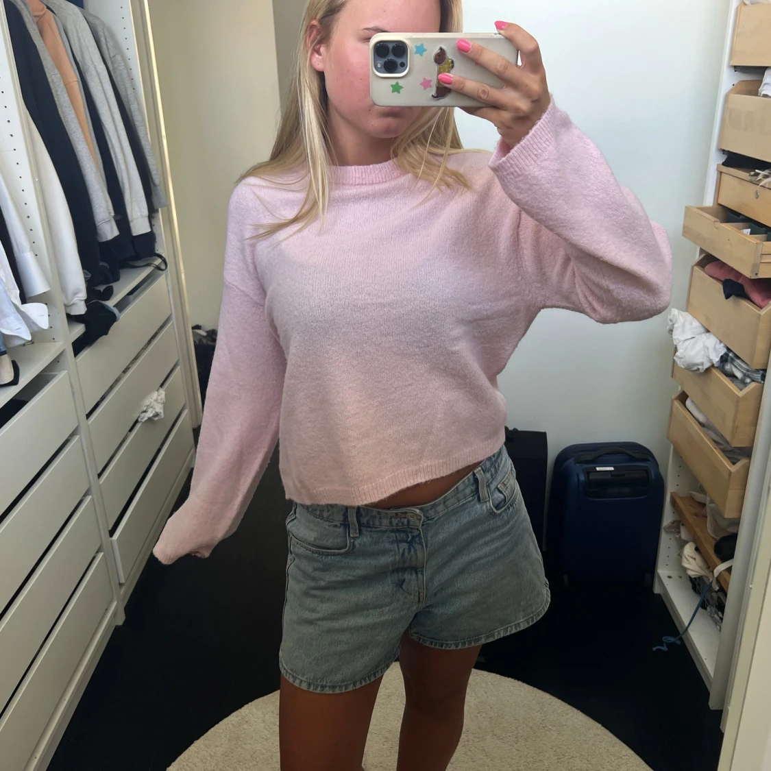Ljusrosa stickad tröja  - 2