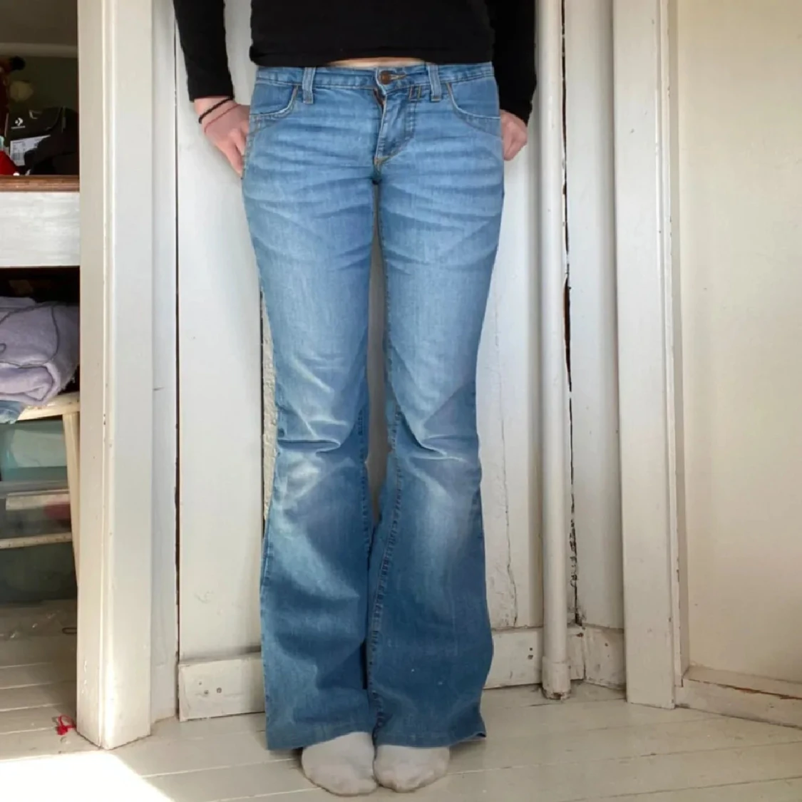 Lågmidjade bootcut jeans  - 1