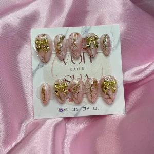 PinkMarb(XS);Short Almond;Curved - XS: 14 mm, 11 mm, 11,5 mm, 10 mm, 8 mm 