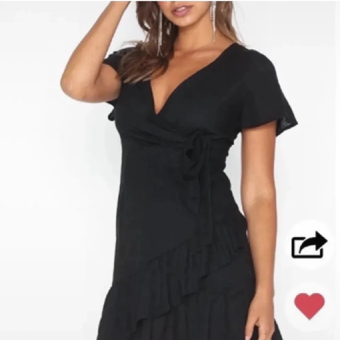 Svart omlottklänning Glamorous